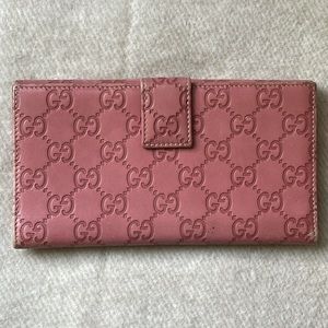 Gucci Pink Guccissima Leather Wallet